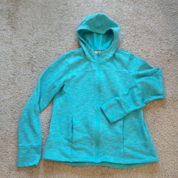 Danskin Now Jacket Girls Size Large L (12-14) Teal Light Zip Up Hood Active - Picture 1 of 8